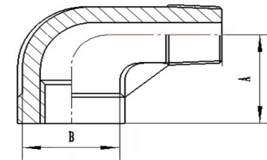 Stainless Steel M&F Threaded Elbow Dimensions